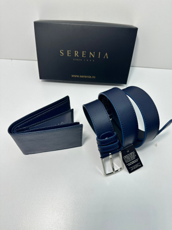 Set cadou Portofel si Curea de piele naturala de barbati culoare belumarin, produs in Romania, SRN_NAPPA_105 [3]