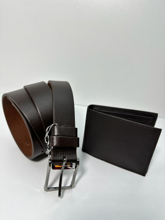 Set cadou Portofel si Curea de piele naturala de barbati maro,TRM23.3022, latime curea 3.0cm [3]