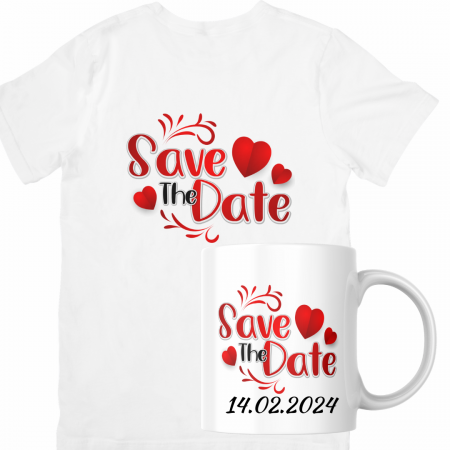 Cadouri Colegi, sefi sau angajati - Set cana si tricou personalizate pentru ziua indragostitilor Valentines Day SVD3008