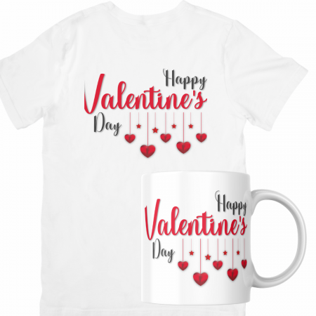 Cadouri Colegi, sefi sau angajati - Set cana si tricou personalizate pentru ziua indragostitilor Valentines Day SVD3009