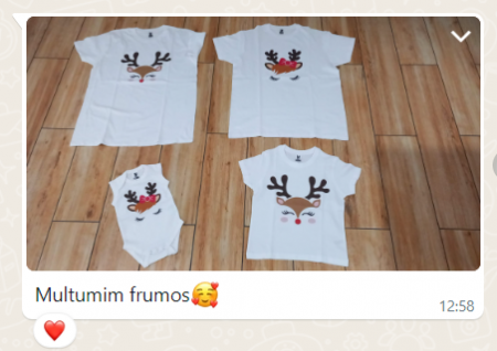 Set de tricouri personalizate Family mama, tata  si copii cu tematica de Craciun, Happy Rudolf [2]