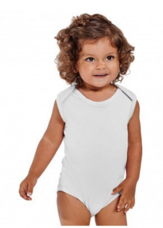 Cadouri de craciun - Body bebelusi Rolly alb simplu cu maneca scurta si guler rotund dublu cu elastan, 100% bumbac, single jersey 