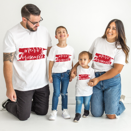 Tricouri personalizate Family - Set de tricouri personalizate Family mama, tata  si copii cu tematica de Craciun,  Merry Chritsmas  16230