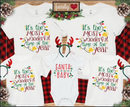 Tricouri personalizate Family - Set de tricouri personalizate Family mama, tata  si copii cu tematica de Craciun, Best Christmas