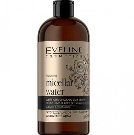 Set Eveline 4in1 Organic GOLD, Cremă pentru ochi, Spumă pentru curățarea și hidratarea tenului, Cremă hidratantă pentru față si Apa micelara [2]