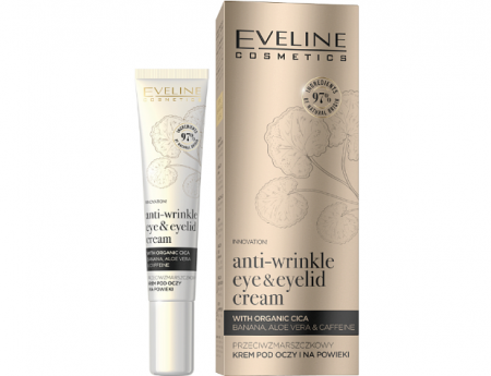 Set Eveline 4in1 Organic GOLD, Cremă pentru ochi, Spumă pentru curățarea și hidratarea tenului, Cremă hidratantă pentru față si Apa micelara [1]