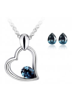 Bijuterii - Set EXPENSIVE HEART blueink cu cristale swarovski