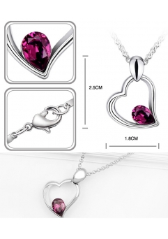 Set EXPENSIVE HEART purple cu elemente swarovski, garantie 6 luni [2]