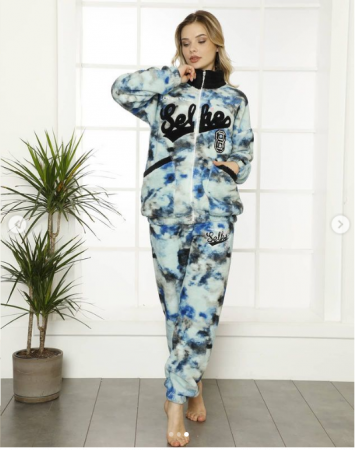 Compleu dama  Material welsoft, Lux,  14092, imprimeu multicolor [2]