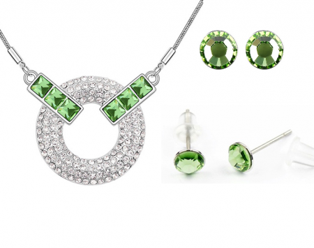 Set MOONLIGHT SQUARE SHINE verde cu cristale [0]