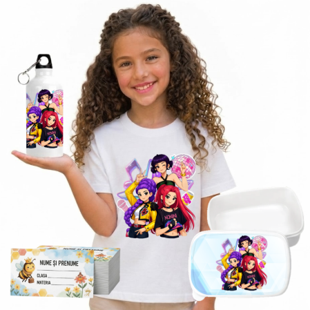 Seturi Complete Back to School - Set Promo Back to School huntrix– Tricou + Cutie + Bidon Personalizat pentru copilul tău