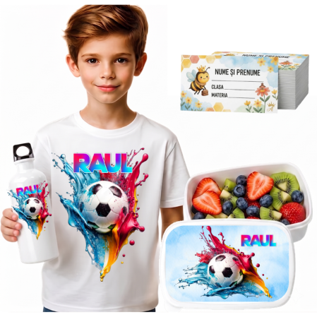 Seturi Complete Back to School - Set Promo Back to School Fotbal– Tricou + Cutie + Bidon Personalizat pentru copilul tău