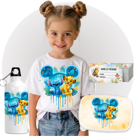 Set Promo Back to School Simba Stitch– Tricou + Cutie + Bidon Personalizat pentru copilul tău [1]