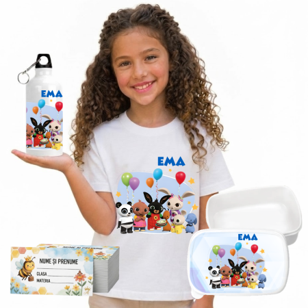 Seturi Complete Back to School - Set Promo Back to School Bing Tricou + Cutie + Bidon Personalizat pentru copilul tău