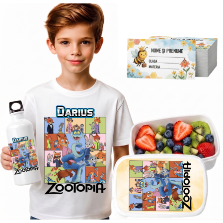 Seturi Complete Back to School - Set Promo Back to School Zootropolis– Tricou + Cutie + Bidon Personalizat pentru copilul tău