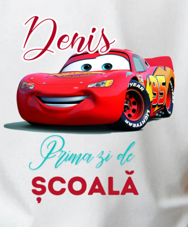 Set promotional Back to school prima zi de gradinita scoala din bumbac  Masini  Cars Nitroade ABF347 [1]