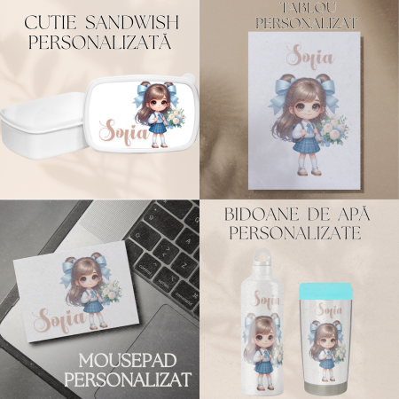 Set promotional Back to school prima zi de gradinita scoala din bumbac  Masini  Cars Nitroade ABF347 [4]