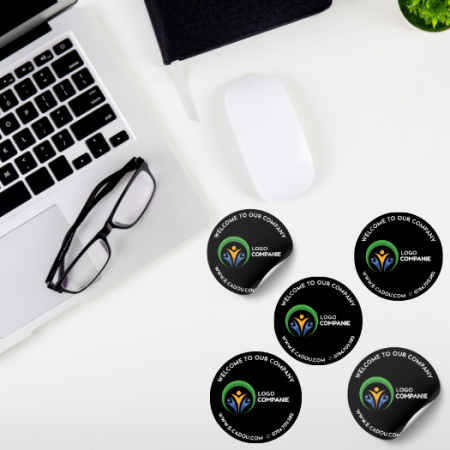 Stickere Personalizate - Set stickere etichete autoadezive personalizate  Logo companiei