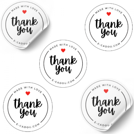 Set stickere etichete autoadezive rotunde personalizate  Thank you [1]