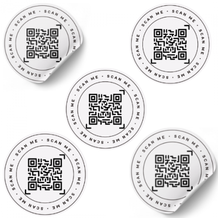 Set stickere etichete autoadezive rotunde personalizate Cod QR [1]