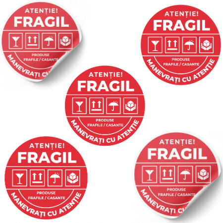 Set stickere etichete autoadezive personalizate  Atentie produse fragile [2]