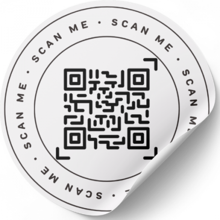 Stickere Personalizate - Set stickere etichete autoadezive rotunde personalizate Cod QR
