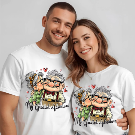 Tricouri personalizate Family - Set tricouri pentru cuplu personalizate cu imprimeu My Greatest Adventure| Valentine’s Day ❤️