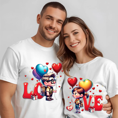 Tricouri personalizate Family - Set tricouri pentru cuplu personalizate cu imprimeu – Minnie & Mickey | Valentine’s Day ❤️