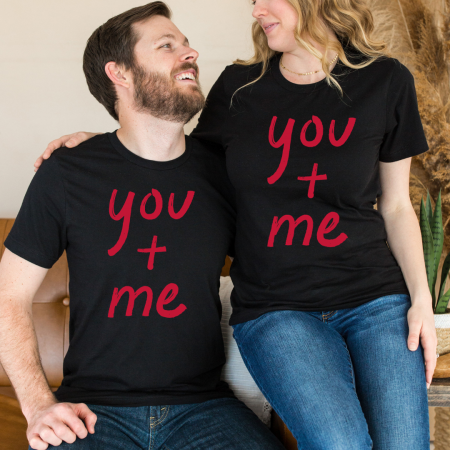 Tricouri personalizate Family - Set tricouri pentru cuplu personalizate Valentines Day VD2409 You & Me