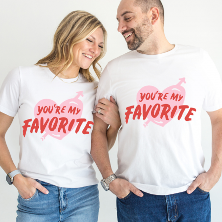 Tricouri personalizate Family - Set tricouri pentru cuplu personalizate Valentines Day VD2411 Youare my favorite