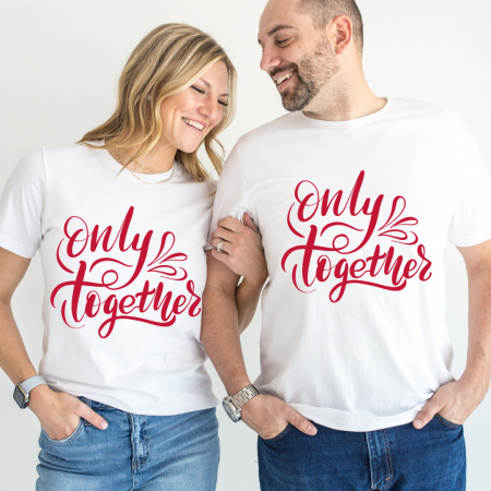 Tricouri personalizate Family - Set tricouri pentru cuplu personalizate Valentines Day VD2414 Only together