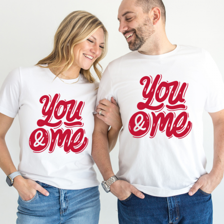 Tricouri personalizate Family - Set tricouri pentru cuplu personalizate Valentines Day VD2417 You & me