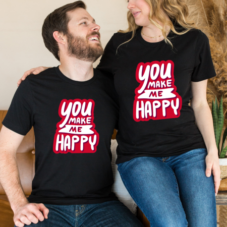 Tricouri personalizate Family - Set tricouri pentru cuplu personalizate Valentines Day VD2420