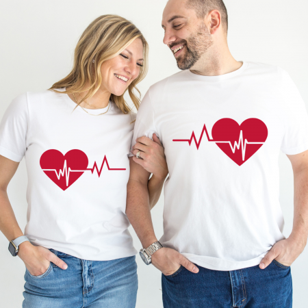 Tricouri personalizate Family - Set tricouri pentru cuplu personalizate Valentines Day VD2422