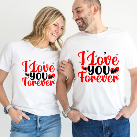 Tricouri personalizate Family - Set tricouri pentru cuplu personalizate Valentines Day VD2427