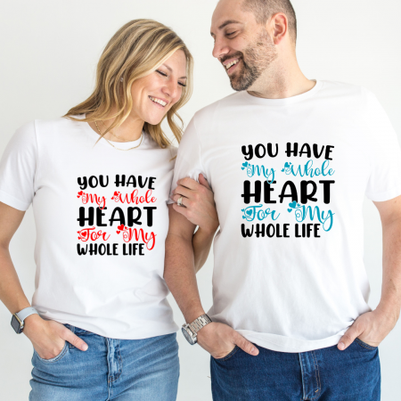 Tricouri personalizate Family - Set tricouri pentru cuplu personalizate Valentines Day VD2433