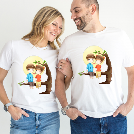 Tricouri personalizate Family - Set tricouri pentru cuplu personalizate Valentines Day VD2449 I love you