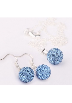 Fashion - Set bijuteriii SHAMBALA lung lightblue cu cristale