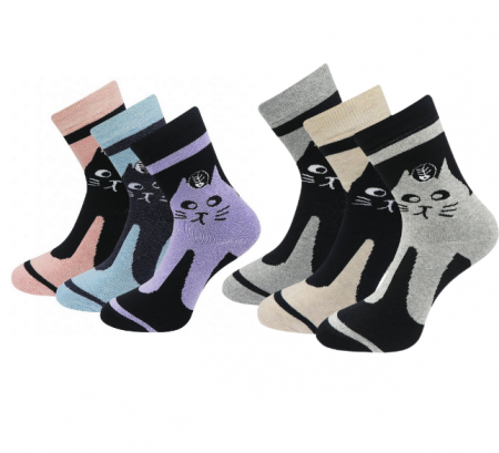 Sosete femei groase de iarna din bumbac, set 5 perechi, 8860 [0]