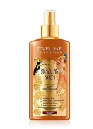 Produse pentru plaja - Spray iluminator cu particule de aur Eveline Cosmetics Brazilian Body