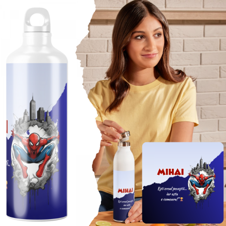 Cadouri copii 6 ani - Sticla personalizata de apa  cu personaj și nume