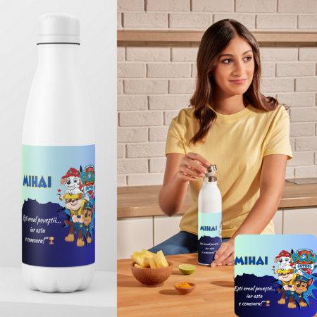 Cadouri copii 6 ani - Sticla termoizolantă personalizata  cu personaj și nume