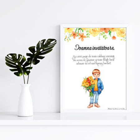 Tablouri si felicitari personalizate - Tablou Cadou invatatoare sau profesoare 8 martie cu mesaje personalizate T1016_06