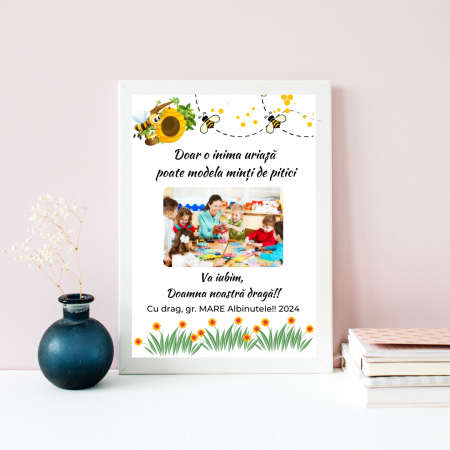 Cadouri aniversare - Tablou Cadou educatoare gradinita Grupa Albinutelor 8 martie cu mesaje personalizate T1016_10