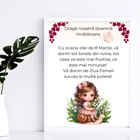 Tablou Cadou invatatoare sau profesoare 8 martie cu mesaje personalizate T1016_117 Tablou Cadou invatatoare sau profesoare 8 martie cu mesaje personalizate T1016_117