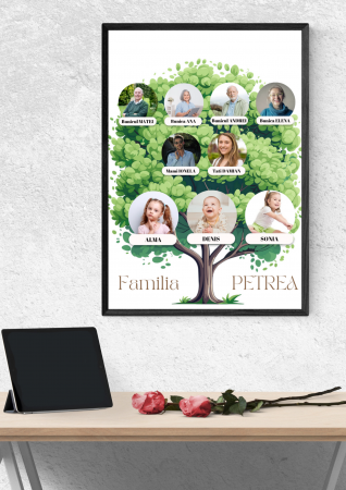 Cadouri aniversare - Tablou personalizat Colaj foto arbore genealogic- Cadoul ideal pentru familie TA4_P213 Happy Family