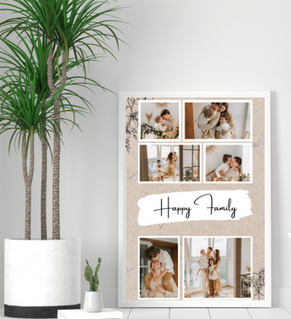 Tablou personalizat cu 6 poze de familie - Cadoul ideal pentru familie TA4_P3 Happy Family [1]