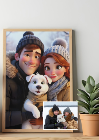 Tablouri pentru familie - Tablou personalizat cu 5 poze de familie - Cadoul ideal pentru familie TA4_P7 Happy Family