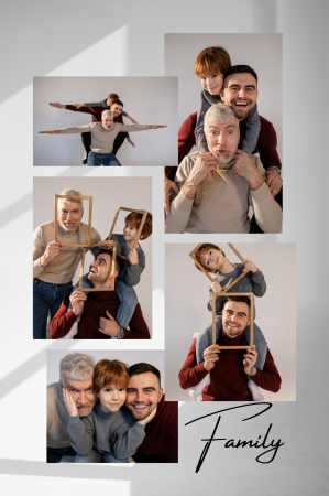 Tablou personalizat cu 5 poze de familie - Cadoul ideal pentru familie TA4_P7 Happy Family [1]