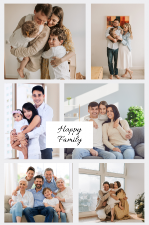 Tablou personalizat cu 6 poze de familie - Cadoul ideal pentru familie TA4_P8 Happy Family [1]